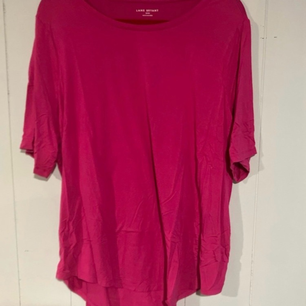 Lane Bryant Fuchsia Short Sleeve Tee